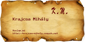 Krajcsa Mihály névjegykártya