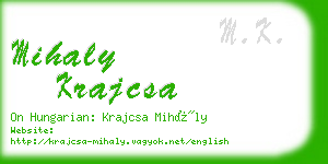 mihaly krajcsa business card